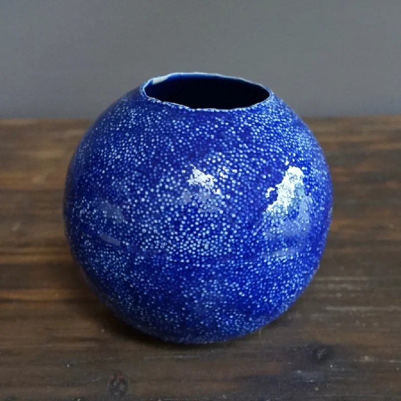 Bohemian weave wall decor-Blue Globe Caviar Flower Vase #LK790