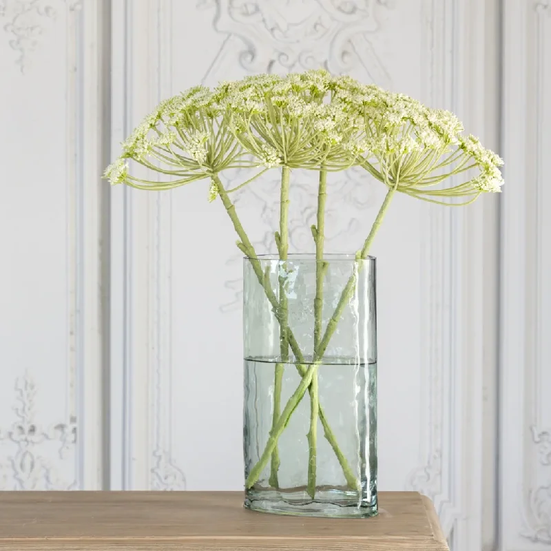 Farmhouse birch wall decor-Dappled Glass Vase