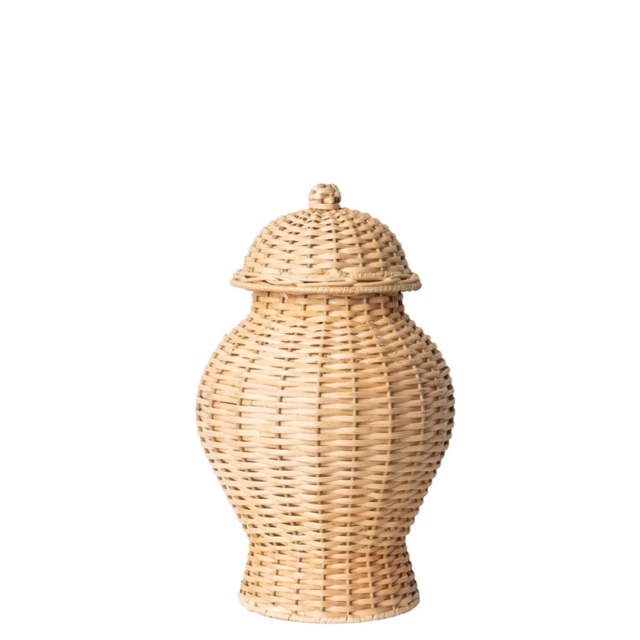 Handwoven silk throw blanket-Wicker Ginger Jar