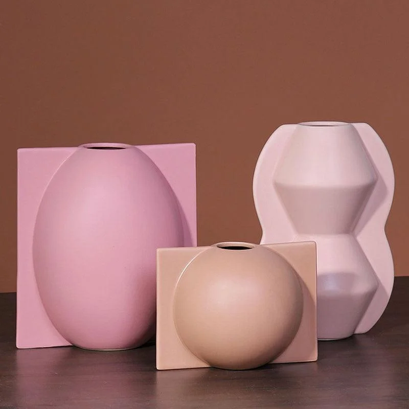 Modern line canvas art-Mod Shapes Ceramic Accent Vase