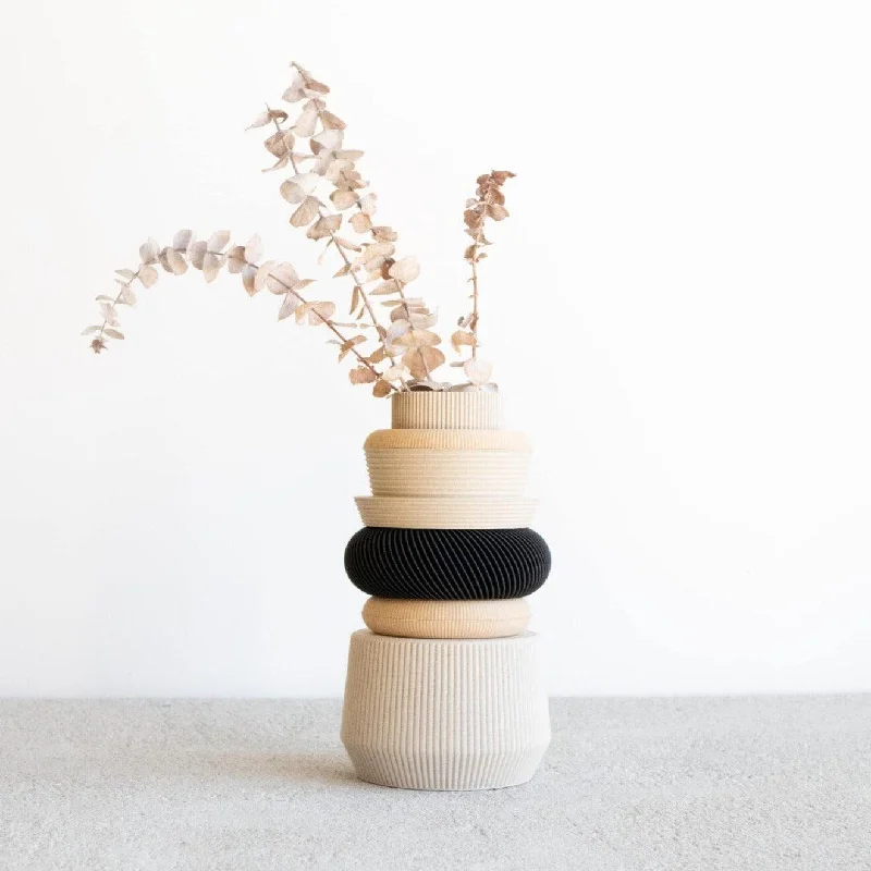 Ceramic poppy planter-Mist white Modular Vase - VENICE perfect for dried or fresh flowers composition