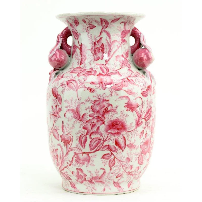 Farmhouse cedar wall decor-Pink Primrose Porcelain Decorative Vase