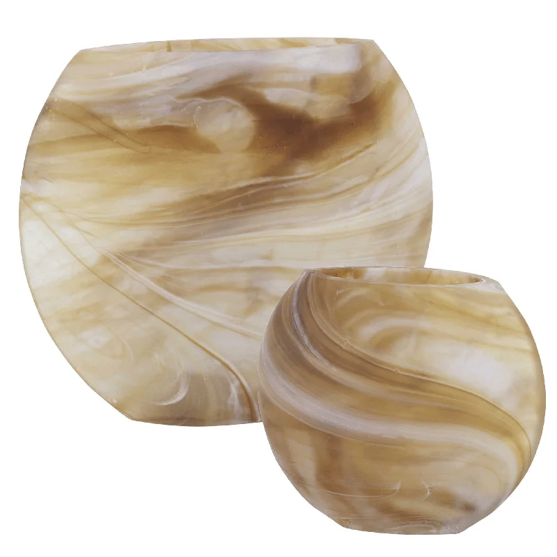 Modern swirl wall print-Set of 2 Fusion Vases