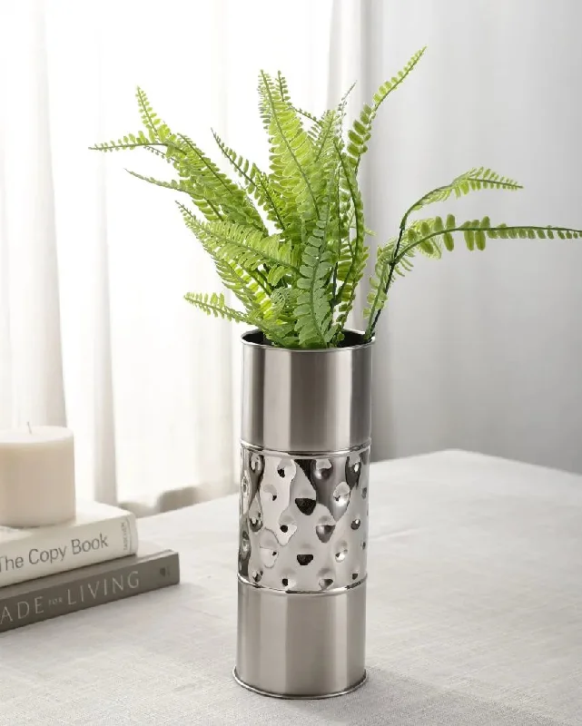 Ceramic daffodil planter-Silver Circles Harmony Stainless Steel  Flower Vase