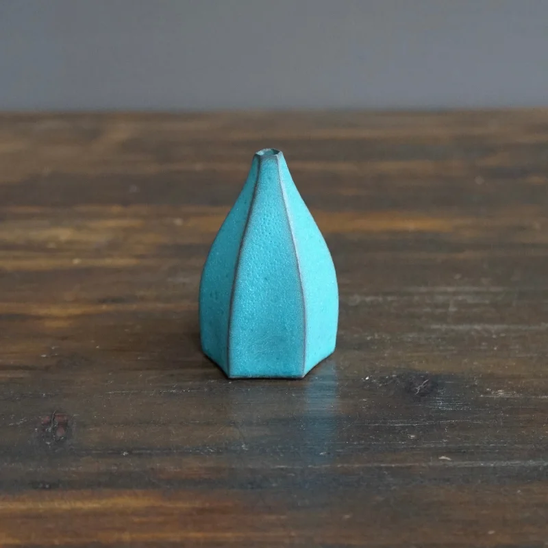 Bohemian loop wall decor-Six Sided Blue Mini Vase #KT79