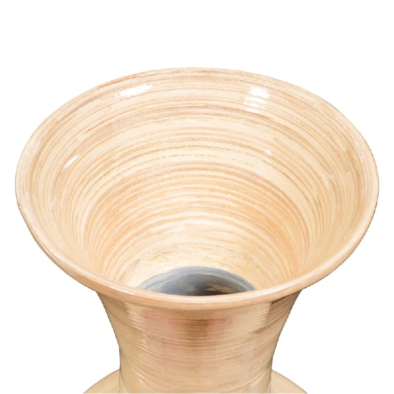 Ceramic bamboo planter-Villacera Handcrafted 28" Tall Bamboo Vase, Classic Floor Vase