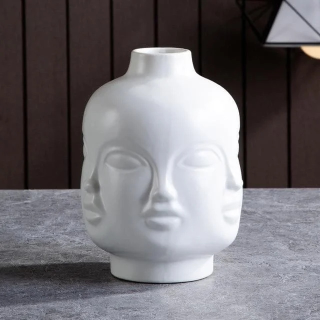 White Round Vase