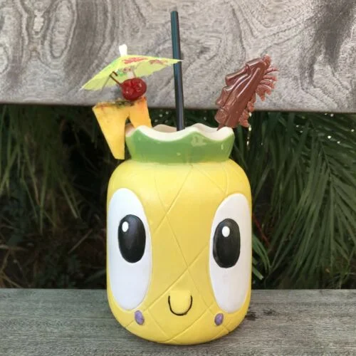 Embossed travel water cup-32oz. Ventiki Pineapple Mug, Design By Tiki Tony & Produced By Munktiki Imports