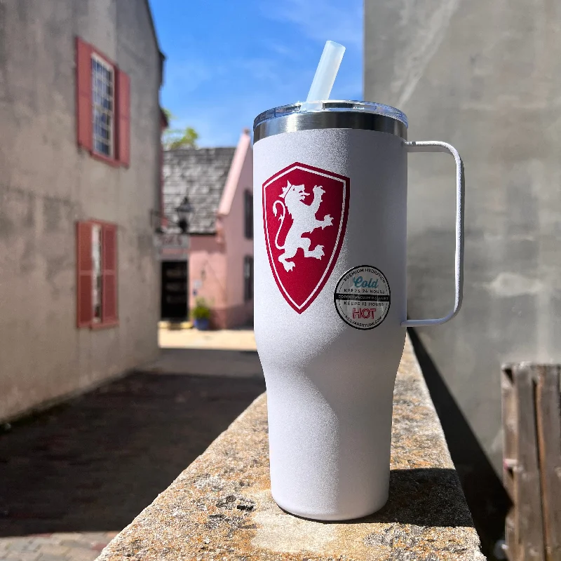 Heat-proof stainless cup-40oz White Vernon Shield Mug