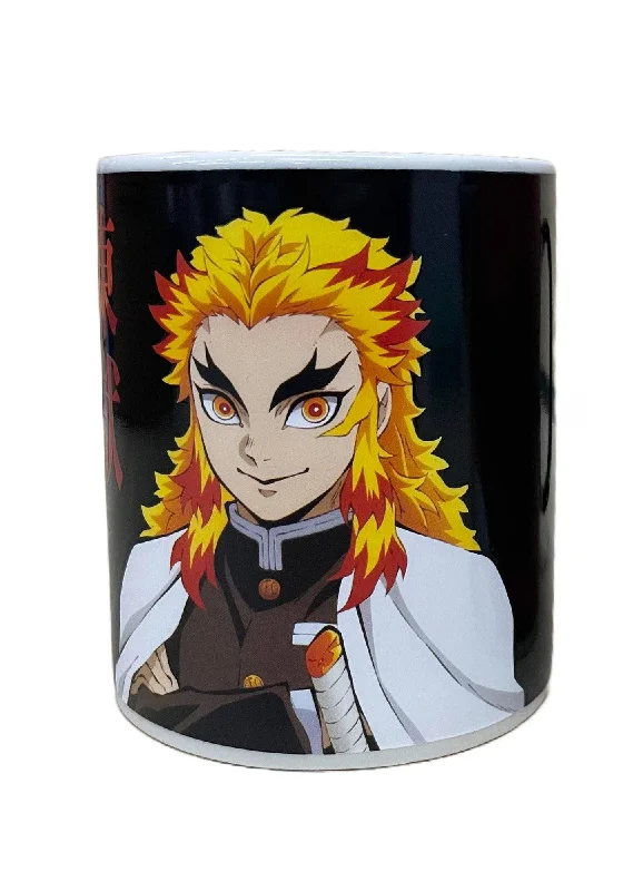 Embossed stoneware cup-Demon Slayer - Hashira Kyojuro Rengoku Heat Reactive Mug