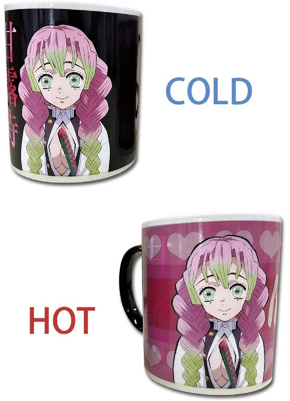 Artisan frosted glass cup-Demon Slayer - Hashira Mitsuri Kanroji Heat Reactive Mug