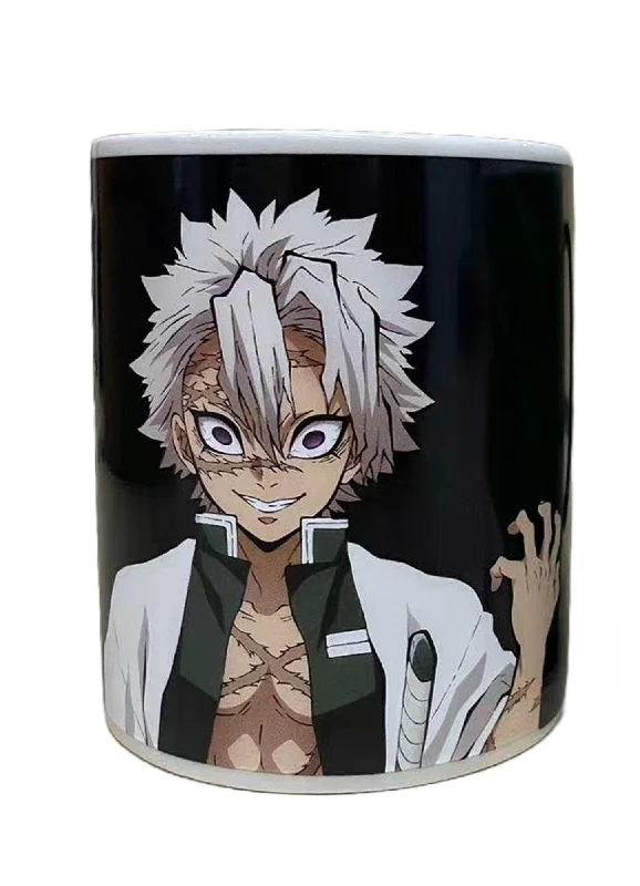 Holographic glass coffee mug-Demon Slayer- Hashira Sanemi Shinazugawa Heat Reactive Mug