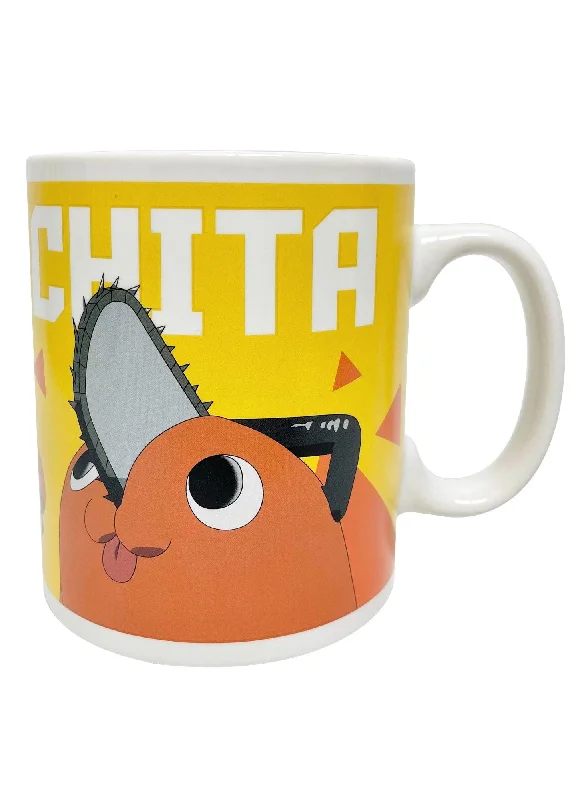 Eco-friendly palm leaf cup-Chainsaw Man - Cute Pochita Coffee Mug 20Oz