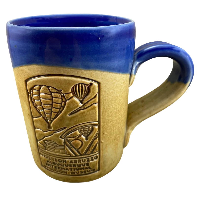 Holographic travel coffee mug-Anderson Abruzzo Albuquerque International Balloon Museum Etched Mug Cold Mountain Pottery