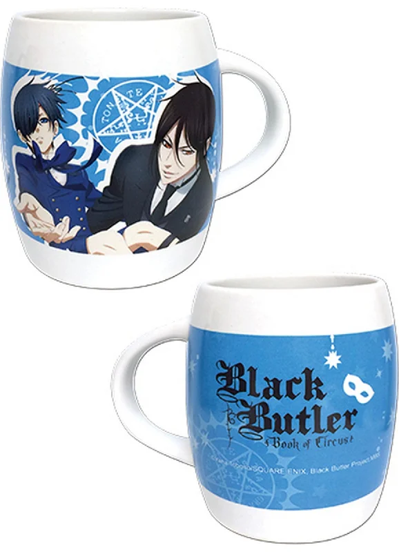 Elegant frosted sipping tumbler-Black Butler Book Of Circus - Group With Mask Mug