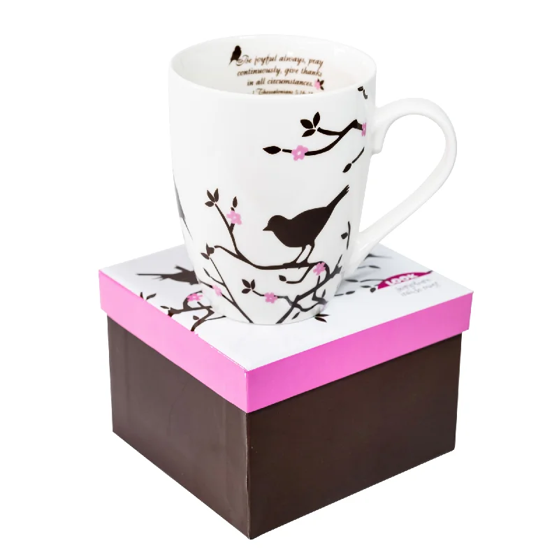 Sleek frosted glass mug-Ceramic Mug - Brown Birds