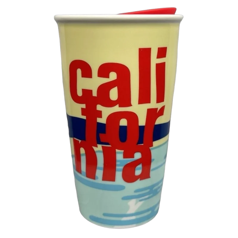 Foldable travel sipping cup-California Beach 12oz Tumbler Starbucks