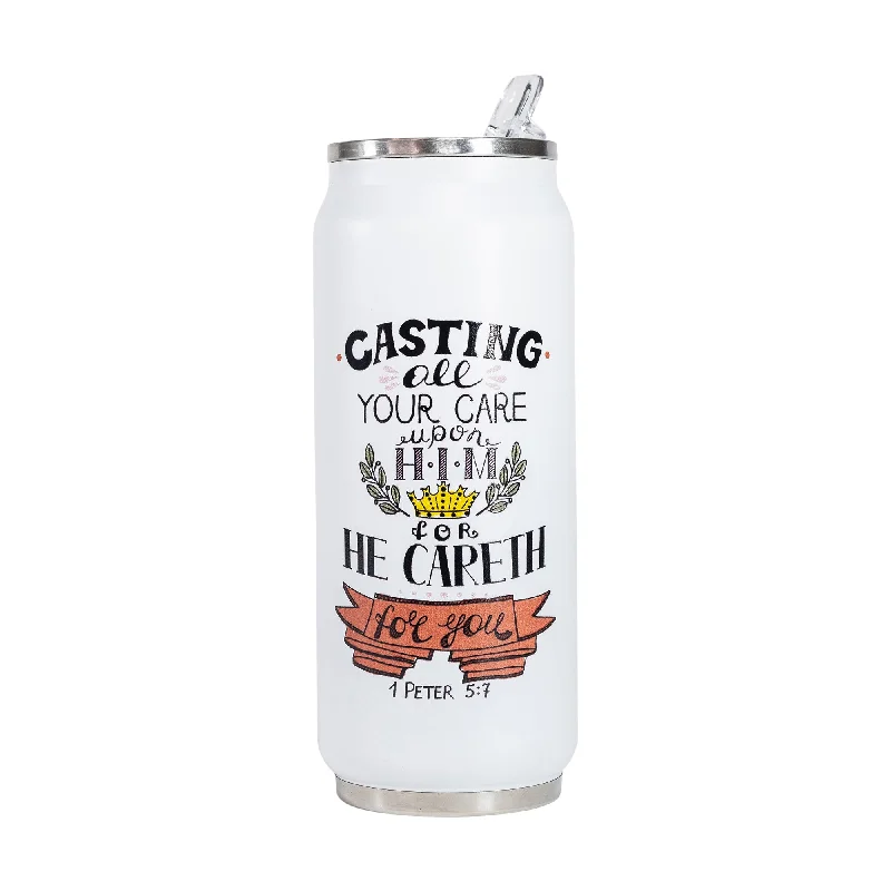 Lightweight steel travel tumbler-Casting All Your Care Fliptop Can