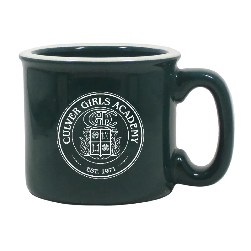 Engraved team ceramic tumbler-CGA Crest Green & White Camp Mug - 15oz