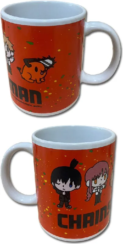 Glossy ceramic coffee tumbler-CHAINSAW MAN - SD GROUP MUG