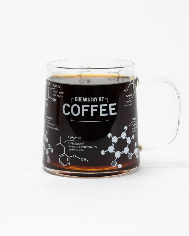 Glossy ceramic coffee tumbler-Coffee Chemistry 10 oz Glass Mug