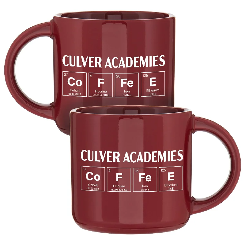 Heavy-duty bamboo tumbler-Cora Mug Periodic Table Maroon - 14oz