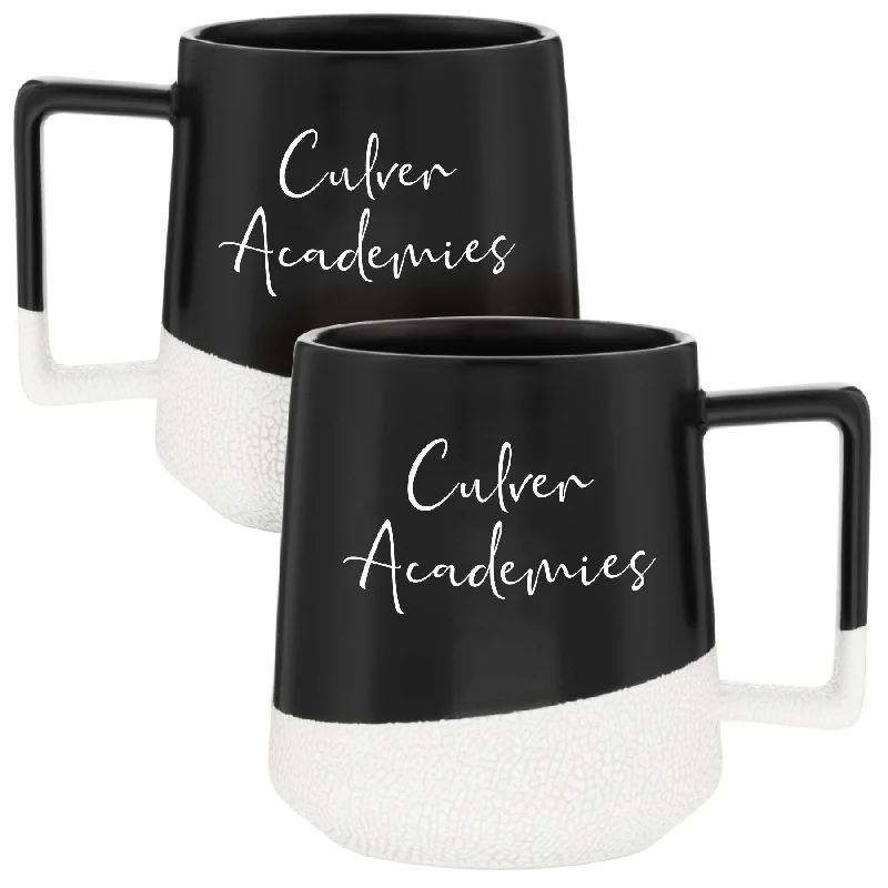 Whimsical striped travel mug-Culver Academies Black Shagreen Mug - 17oz