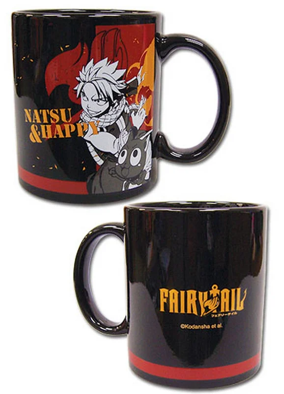 Matte navy coffee tumbler-Fairy Tail - Natsu Dragneel And Happy Mug