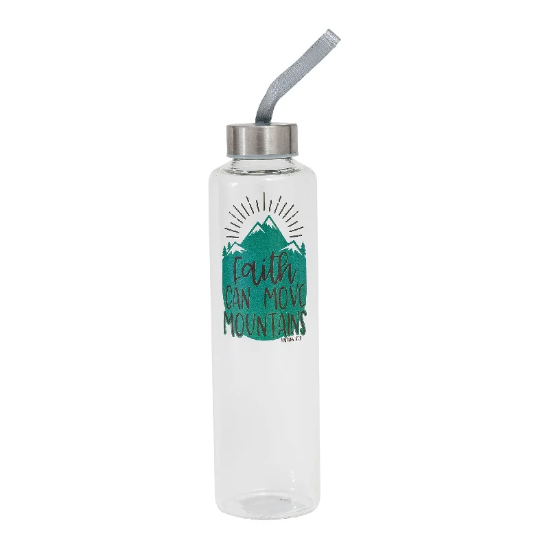 Stainless steel brew tumbler-Faith Can Move Mountains Water Bottle