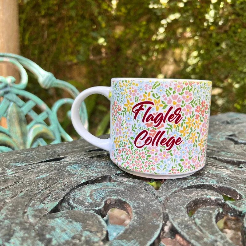 Minimalist gray ceramic mug-Flagler College Floral Nolan Mug