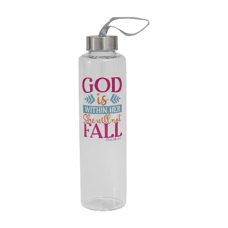 Elegant frosted sipping tumbler-God is Within Her Water Bottle