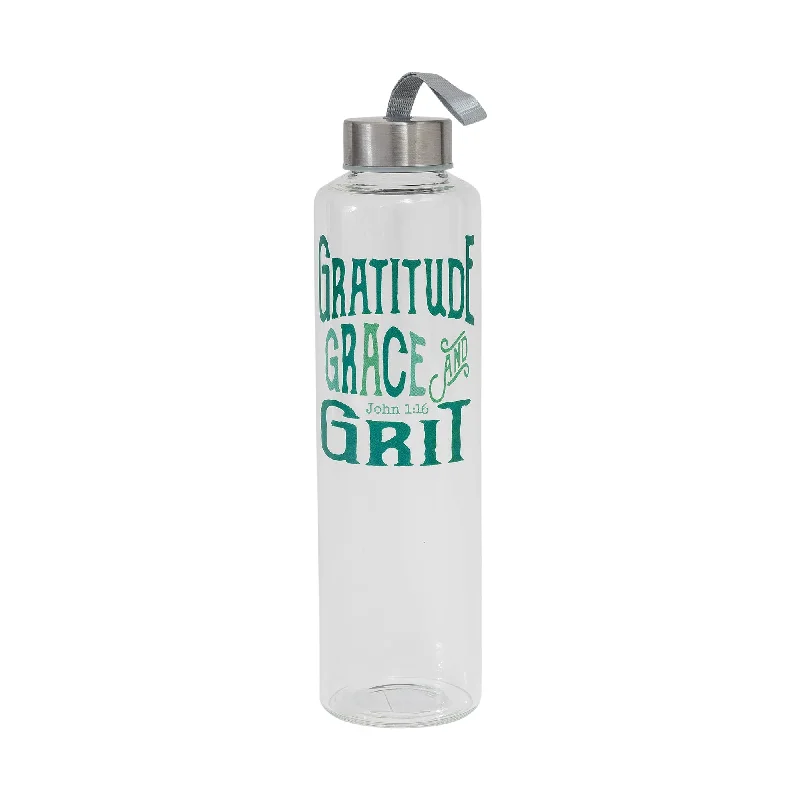 Personalized team tumbler-Gratitude Grace Grit Water Bottle