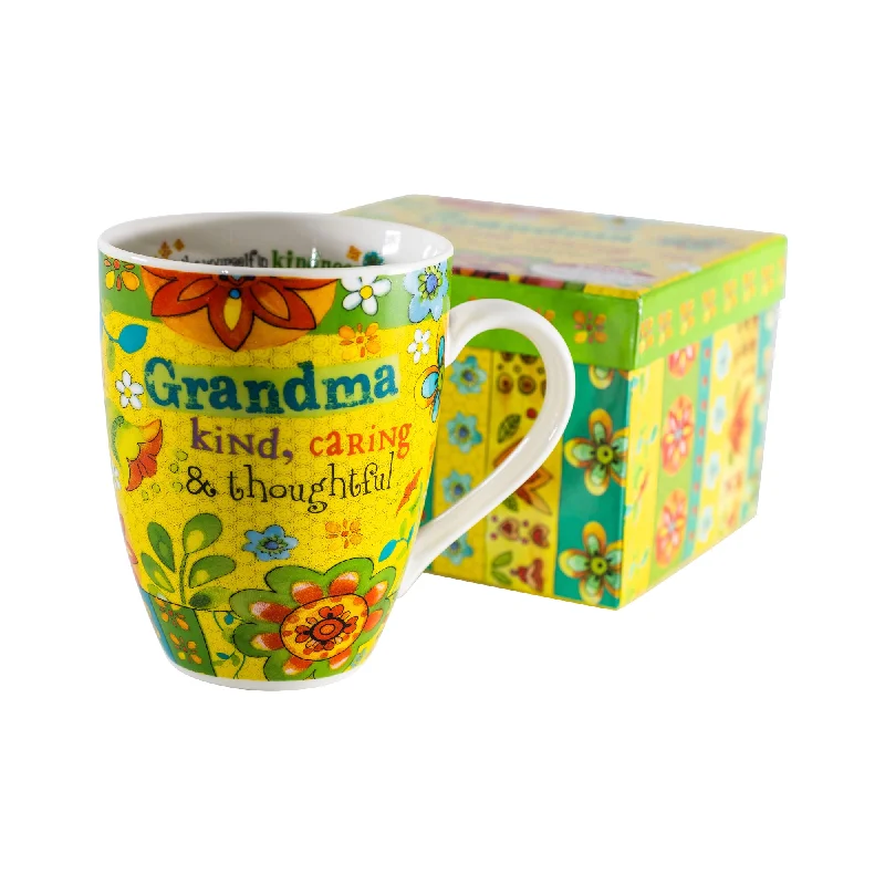 Iridescent bamboo coffee mug-Yellow "Grandma" Mug Boxed Gift Set - Colossians 3:12 - 12 oz