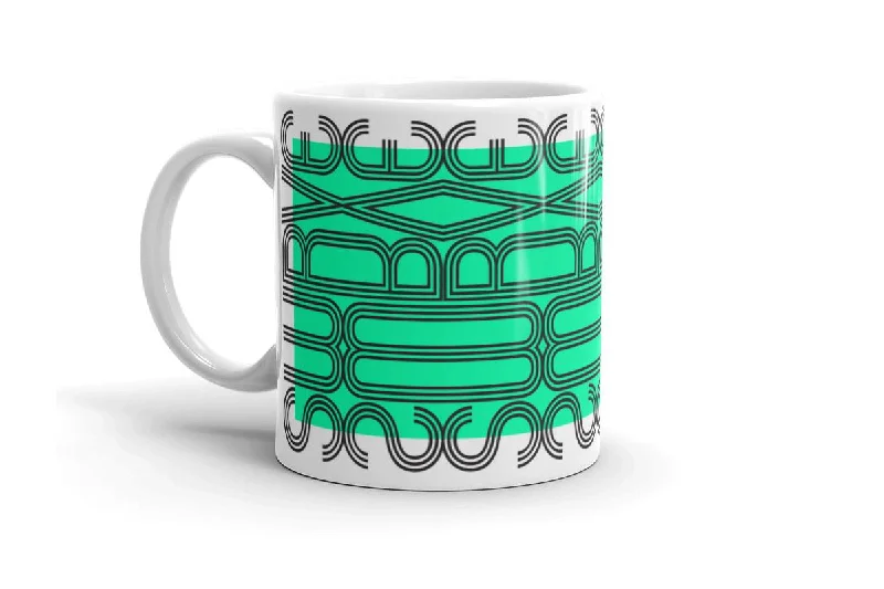 Embossed bamboo sipping tumbler-mug : MODERNE / turquoise