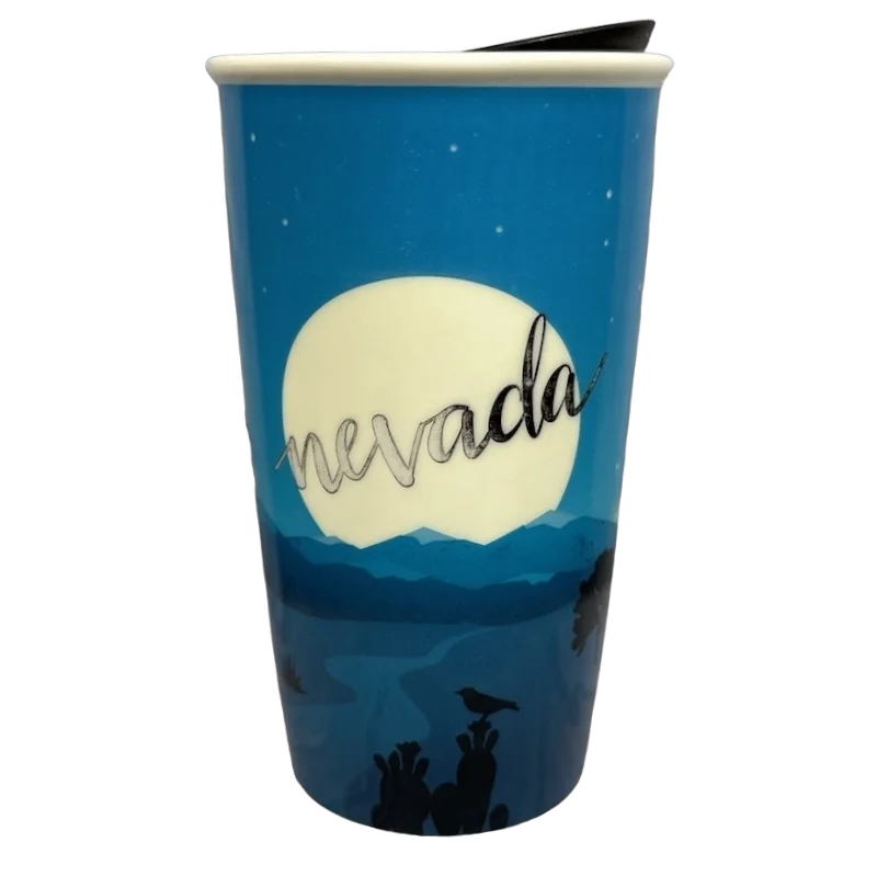 Spill-proof glass travel mug-Nevada Desert Night Moon 12oz Tumbler Starbucks