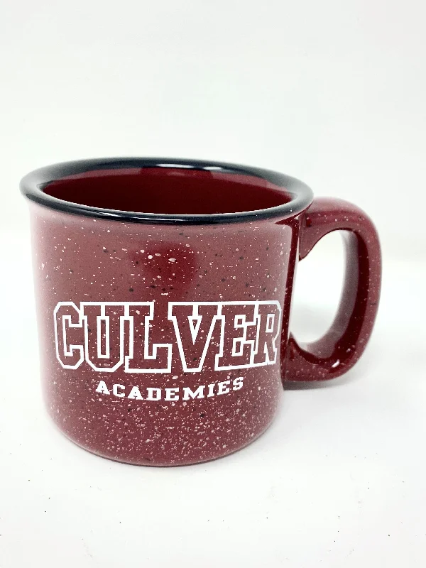 Anti-spill brass mug-Culver Academies Maroon & White Santa Fe Mug - 12oz