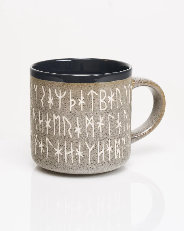 Engraved brass travel mug-Norse Runes Hand Carved 15 oz Ceramic Mug