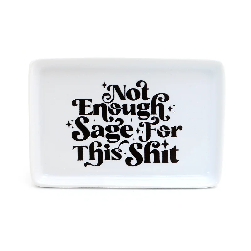 Matte orange ceramic mug-Not enough Sage for this Sh*t Tray, witchy gift, funny celestial decor