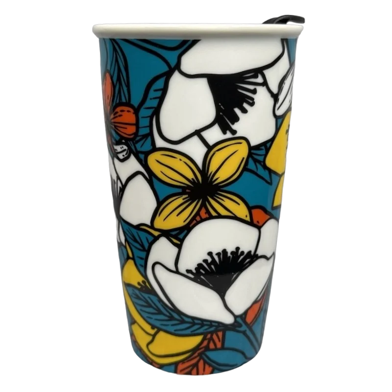 Hand-carved glass tumbler-Poppy Flowers 12oz Tumbler Starbucks