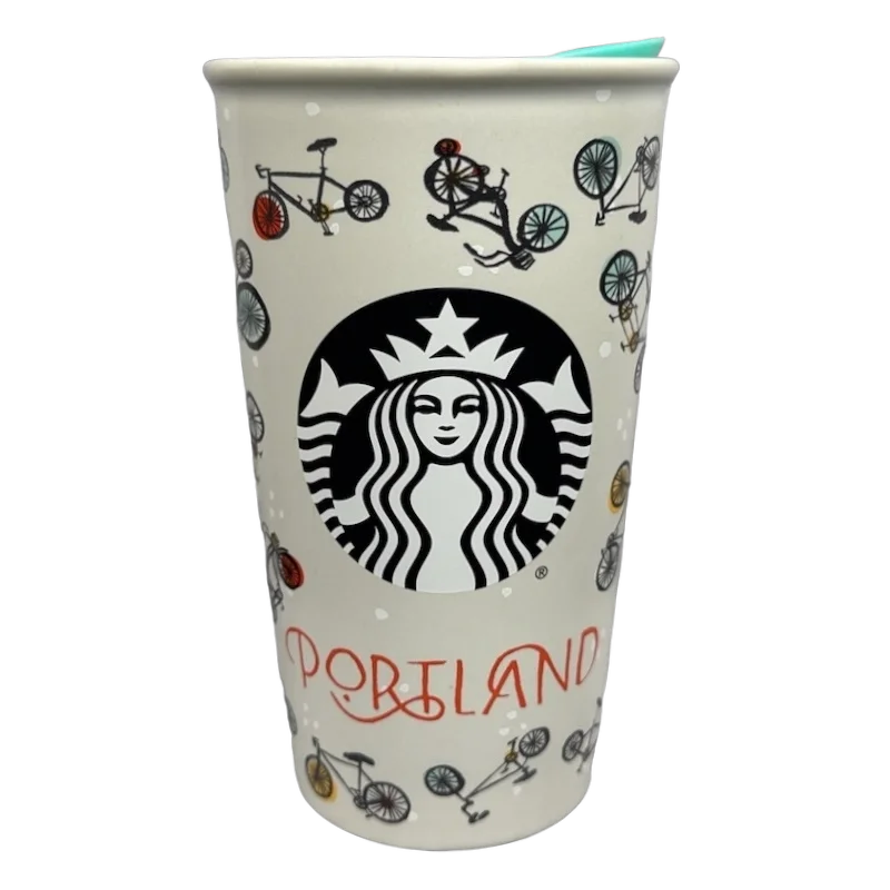 Double-insulated glass mug-Portland Bicycles 12oz Tumbler 2016 Starbucks