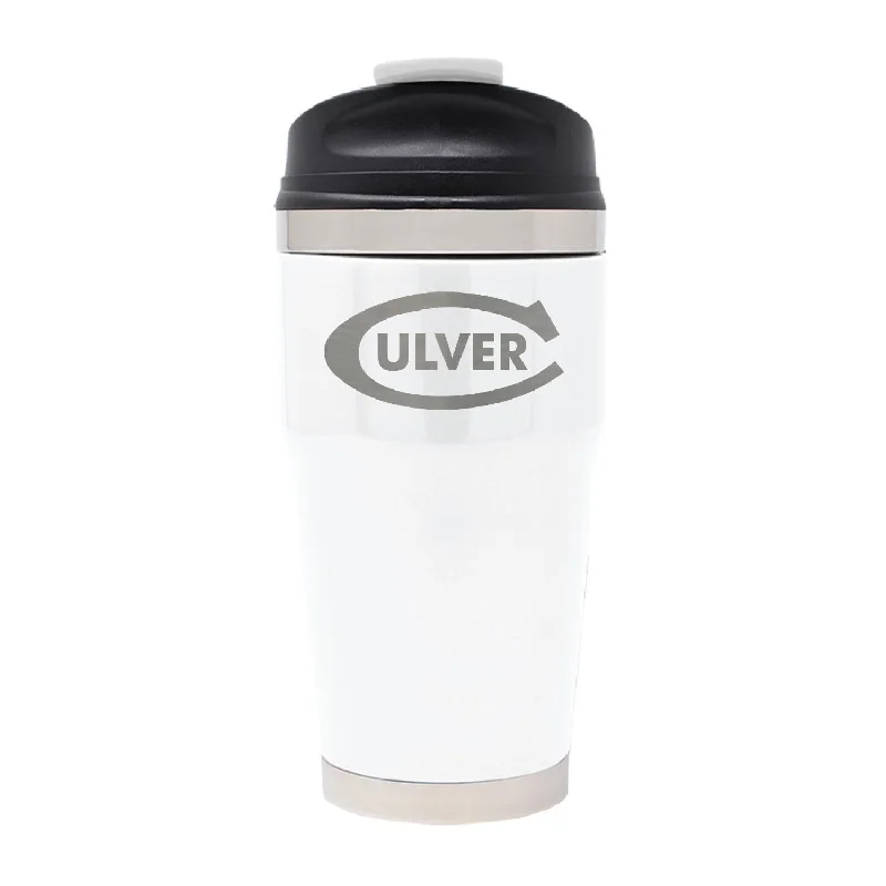 Insulated wooden coffee mug-Retro Wave Tumbler - White - 12oz