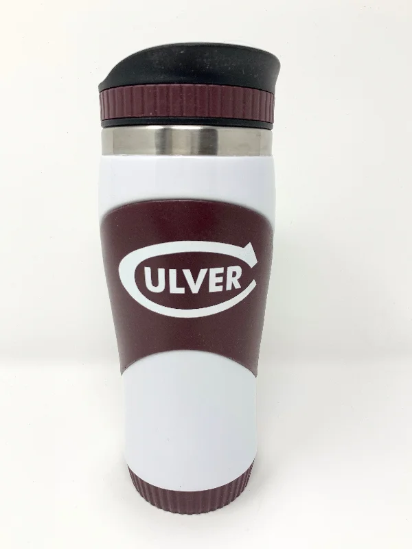 Gradient stoneware coffee cup-Culver Maroon & White School Spirit Tumbler - 16oz -