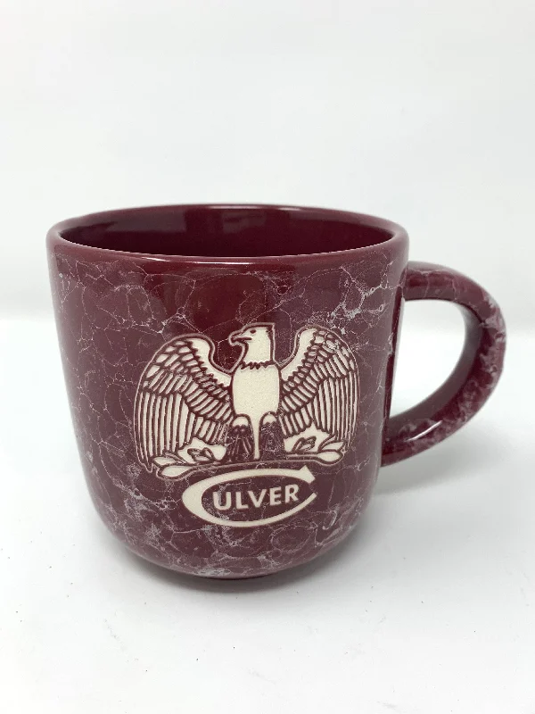 Crystal etched drinking tumbler-Culver Eagle Etched Maroon Natural Mug - 17oz