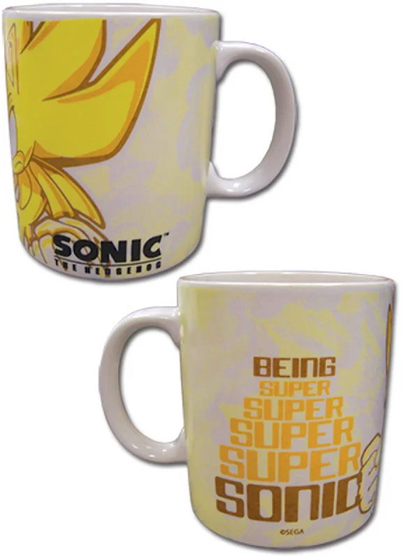 Spill-proof bamboo tumbler-Sonic Hedgehog - Super Sonic Mug