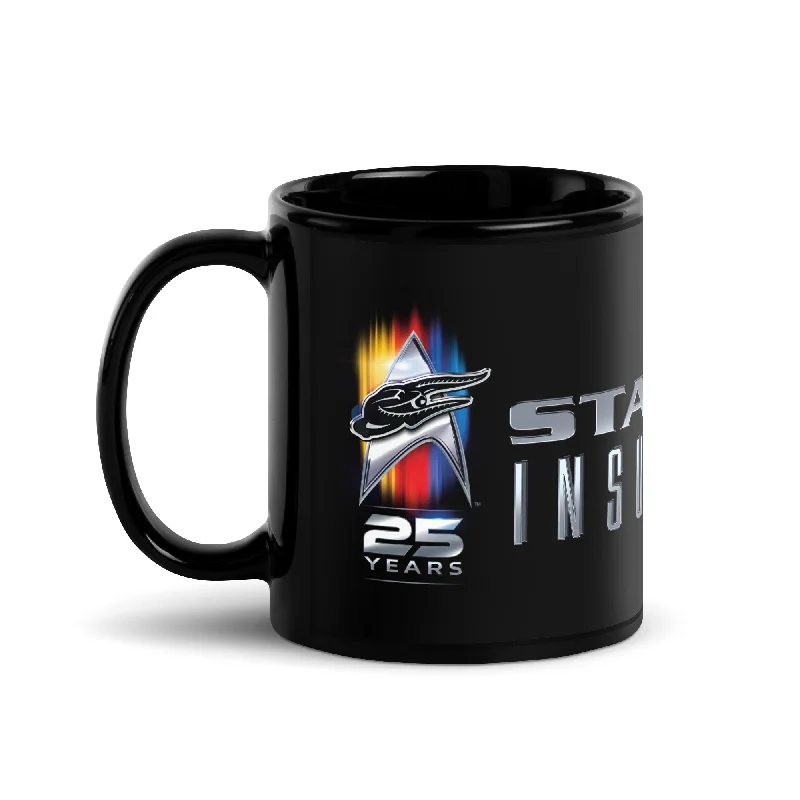 Sleek blue glass cup-Star Trek IX: Insurrection 25th Anniversary Black Mug