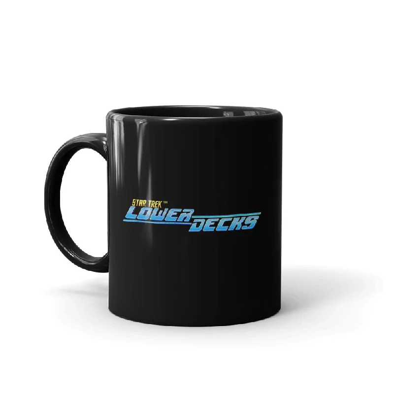 Matte navy coffee tumbler-Star Trek: Lower Decks Logo Black Mug