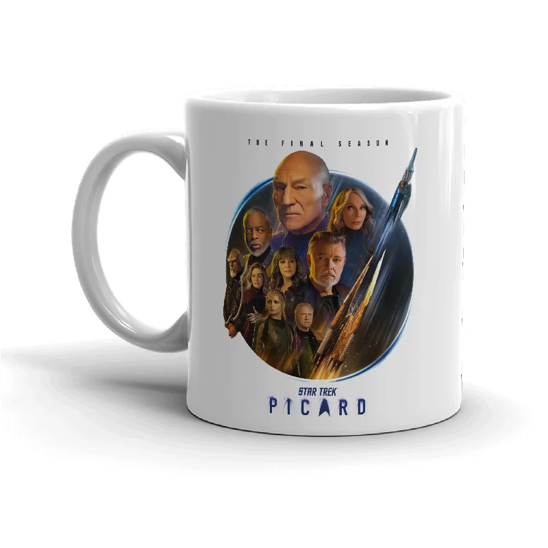 Simple green ceramic tumbler-Star Trek: Picard Season 3 Cast White Mug