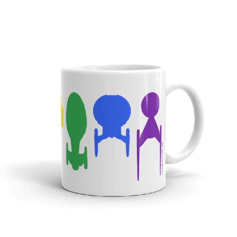 Break-resistant plastic mug-Star Trek Ships of the Line Pride White Mug