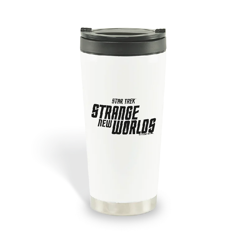 Leak-proof steel sipping mug-Star Trek: Strange New Worlds Logo 16 oz Stainless Steel Thermal Travel Mug