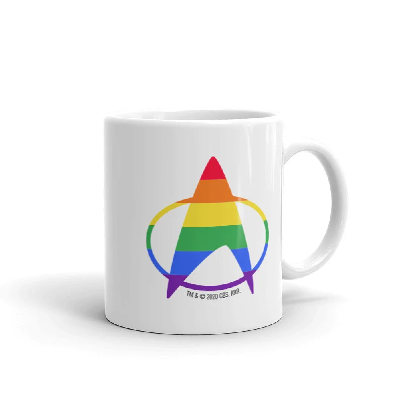 Spill-proof steel travel cup-Star Trek: The Next Generation Pride Delta White Mug